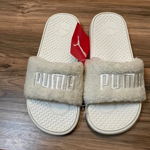 Puma Shoes Puma Cool Cat Sherpa Slides Women Size Whisper